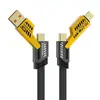 Cable de Datos Mecha Cuatro en Uno Carga Rápida Cable de Carga Dos a Dos Adecuado para Teléfono Móvil Apple 15 Huawei Pd Aleación de Aluminio
