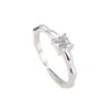 Anillo Cuadrado de Diamante Brillante con Nudo de Bambú para Mujer, Nueva Moda, Personalizado, Diseño de Nicho de Alta Gama, Anillo Abierto Ajustable para el Dedo Índice