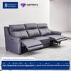 Sofá de couro de designer três funções ajustável sofá de fileira reta grande apartamento home theater soft bag sofá elétrico