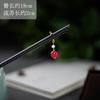 Horquilla de ébano antigua accesorio para el cabello placa horquilla de madera borla paso sacudir pinza para el cabello colgante pinza para el cabello Hanfu marca nueva variedad