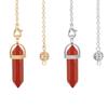 AliExpress alta venda pedra de energia colorida coluna hexagonal de ponta dupla pêndulo espiritual meditação joia de cristal natural atacado