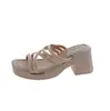 Nuevas Chanclas de Tacón Alto de Venta Caliente Transfronterizas para Mujer, Calzado de Verano para Exteriores, Que Aumentan la Altura, Antideslizantes, Sandalias de Doble Tira, Zapatos de Cuña de Moda para Mujer