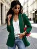 Blazer feminino de manga comprida para outono e inverno 2020, estilo europeu e americano, corte slim, ideal para o ambiente profissional e para o dia a dia.
