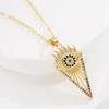 Nuevo colgante de pájaro creativo transfronterizo europeo y americano, collar de mujer con personalidad geométrica, joyería de todo fósforo con diamantes chapados en oro y cobre