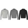 MFY253 Suéter de Tricô Liso Estilo Old Money Streetwear Retrô para Homens e Mulheres, Cardigã Suéter Masculino Tendência com Elementos de Design