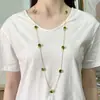 [10] Corrente de suéter de cristal de cor doce para joias europeias e americanas pode ser combinada livremente com colar de beleza casual de cor personalidade