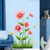 Pegatina de PVC esmerilado para refrigerador, diseño de mariposa y flor, CH81037, para pared, autoadhesiva, con borde transfronterizo, para sala de estar