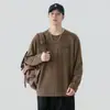 Camiseta de manga larga Anyang para hombre, nueva tendencia versátil casual otoño 2026, camiseta base de color liso, transfronterizo