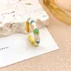 Anillo con Paisaje Chino, Esmalte Azul Tailandés, Anillo de Flor Colorida con Goteo de Aceite de Gama Alta de Nicho para Mujer, No se Desvanece, Accesorio Más Vendido