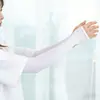Mangas de Proteção Solar de Seda de Gelo para Mulheres e Homens, Mangas Anti-UV, Luvas de Ciclismo, Duráveis, Isolantes Térmicas, Leves e Invisíveis