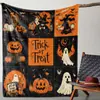 Mais vendidos na Amazon para vendas transfronteiriças, cobertores com estampa de abóbora, duende e bruxa para Halloween e Ação de Graças, quentes, confortáveis e macios