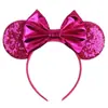 Diadema de Lazo con Lentejuelas para Adultos y Niños Pasador Accesorio para el Cabello Dibujos Animados Minnie Adorno para el Cabello de Fiesta Estilismo Hecho a Mano