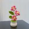 Árbol de hojaldre de lana con acabado transfronterizo, planta pequeña tejida a mano en lana, decoración de oficina, decoración de coche, pequeño regalo