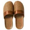 Sandalias Pantuflas de Verano Yacao para Pareja Hombres Casa Interior Antideslizantes Suelo Grueso Pantuflas de Lino Mujeres Casa