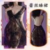 Lencería Sexy Talla Grande Noche Dorada Encaje Transparente Camisón Tentación Provocativa Libre de Abstinencia QQNY Femenino