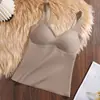 Colete quente para mulheres com almofada no peito, sutiã de uma peça sem desgaste, tipoia, outono e inverno, base interna autoaquecida, roupa íntima para mulheres
