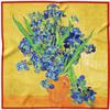 53*53 Primavera e Outono Novo Lenço de Seda Pintura a Óleo Van Gogh Feminino Pequeno Lenço Quadrado Lenço de Cabeça Estilo Retrô Francês Lenço de Pescoço Xale