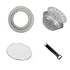 Acessórios para Mesa de Preparo de Chá ao Ar Livre, Conjunto de Mesa para Churrasco, Grelha de Ferro Fundido, Grelha de Aço, Anel de Água, Pegador de Pratos, Suporte para Grelha