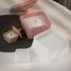 Vaso de Flor Trapezoidal Listrado de Resina com Papoula Caixa de Armazenamento Molde de Silicone para Ornamento de Copo de Gesso para Velas DIY