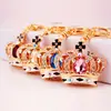 Joyas de Cristal Aleación Gema Corona Llavero Coche Colgante de Metal Accesorios para Bolsos de Mujer Llavero Joyería 963