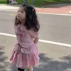 Traje Jk de Verano para Niñas 2025 Nuevo Estilo de Verano Estilo Preppy para Niños Conjunto de Dos Piezas Ropa Dulce de Moda para Niñas