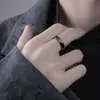Anel Masculino Banhado a Prata Novo Banhado a Ouro High-end Preto e Dourado Design de Nicho Marca Tendência Anel de Dedo Masculino Aberto
