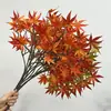 Envío Directo de Fábrica de Flores Artificiales, Selección Transfronteriza de Flores Falsas, Hojas de Arce Rojas para Paisajismo de Ingeniería, Decoración de Jardín y Diseño de Escenarios