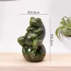 Jade Natural de Cristal Transfronterizo Talla de Rana Piedra Cruda de Cristal Talla Pulida Rana Sentada Bol Adornos Venta al por Mayor