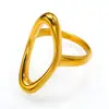 Nuevo Anillo Geométrico de Flor de Acero Inoxidable Transfronterizo de Alta Gama de Acero de Titanio, Joyería de Moda de Oro de 18K que No se Desvanece