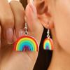 Pendientes de gota de lluvia con nubes lindas y temperamento simple de Corea del Sur, pendientes de color con personalidad para mujer, pendientes transfronterizos, pendientes al por mayor