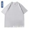 Camiseta de color sólido de 260 g, personalizada, de algodón de fibra larga y pesada, con hombros descubiertos, manga corta, con logotipo impreso, camiseta cultural, venta al por mayor