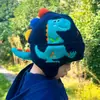 Gorro de Punto de Bebé Dinosaurio Otoño e Invierno Grueso Cálido Gorro de Punto para Niños y Niñas Neutral Protección para los Oídos Gorro a Prueba de Viento Estilo Lindo