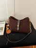 Bolso cubo esmerilado transfronterizo para mujer, nuevo bolso de hombro Maillard de moda 2026, bolso cruzado retro de gamuza