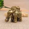 Elefante de latón macizo de cobre, tamaño pequeño, Elefante de la suerte, Manija, Decoración del hogar, Mascota de té, Adornos de escritorio, Venta al por mayor