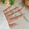 Anillo de Acero Inoxidable Retro Francés con Piedra Natural, Joyería de Moda y de Alta Gama, Diseño de Nicho, Anillo de Acero de Titanio, Anillo para el Dedo Índice