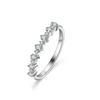 Anillo de moissanita para mujer, en plata 925, con incrustaciones de siete estrellas y una hilera recta, joyería de lujo con incrustaciones transfronterizas.