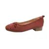 Sapatos de salto alto únicos com saias, slip-ons estilosos para mulheres, Novo Estilo Primavera/Outono 2026, Laço, Mary Janes de boca rasa