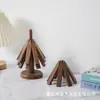 Porta-copos Árvore de Natal de Madeira para Mesa de Jantar Tapete Isolante Anti-Queimaduras Nogueira Preta Porta-copos Árvore de Natal Tapete para Caçarola Enfeites