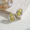 Pendientes de cristal de colores personalizados transfronterizos europeos y americanos, pendientes elegantes irregulares de alta gama, accesorios para orejas de moda de diseño nicho