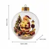 Adorno de bola luminosa transparente navideño transfronterizo, bola de cristal 3D, decoración de escena de ambiente festivo para árbol de Navidad, adorno colgante
