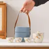 Horno Ru Caqui Ruyi Tetera de Mano Set de Té de Viaje con Tetera de Cerámica Agrietada Logo del Set de Té de Viaje Disponible