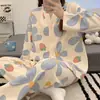 Cárdigan Pijama de Mujer Transfronterizo Venta al por Mayor Nuevo Primavera y Otoño 2027 Manga Larga Estilo Lindo Ins Ropa de Casa para Niñas