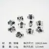 Hanyuyuan Folha de Prata Estrela de Cinco Pontas Vidro Contas Soltas Pulseira Colar Acessórios para Joias DIY Furo Reto Material de Vidro Estrela
