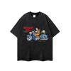 Camiseta de Hombre Oversize Street Anime Estampado de Personaje de Dibujos Animados Japoneses Algodón Suelto Manga Corta Modelos para Hombre y Mujer
