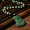 Barraca de Bazar Rural fornecimento estilo étnico Buda Guanyin colar corrente de suéter jade malaio imitação pingente masculino e feminino Azul