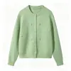 Abrigo Suéter Floral Bordado Pesado Tridimensional Estilo Coreano, Nuevo Otoño e Invierno Dulce Juvenil Cuello Redondo Versátil Cardigan de Punto