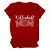 Amazon eBay sitio independiente moda casual mujer voleibol mamá estampado de leopardo cuello redondo camiseta
