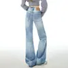 Jeans Acampanados Lavados Vintage para Mujer Otoño 2026 Cintura Baja Línea A Adelgazantes Streetwear Micro-Campana Pantalones de Moda