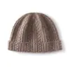 Gorro de cachemira de punto trenzado liso para mujer, nuevo estilo otoño/invierno, engrosado, con capucha, gorro tipo beanie, gorro de punto, gorro de lana