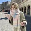 Novo Cachecol Xadrez Mauhair Arco-Íris Feminino de Inverno Lã Caxemira Quente Xale de Alta Qualidade Estudante Cachecol Espessado